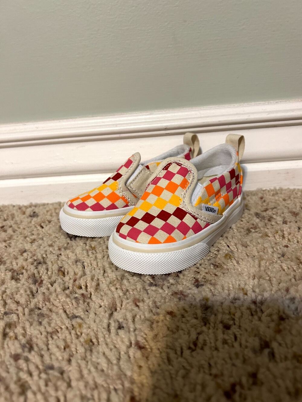 VANS Off The Wall Classic Sneakers Toddlers 4 Multicolor Checkerboard Slip On